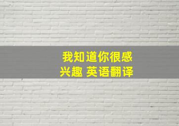 我知道你很感兴趣 英语翻译